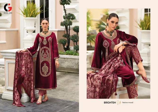 Riwayat By Gull Jee Wedding Wear Embroidery Velvet Salwar Kameez Suppliers In India